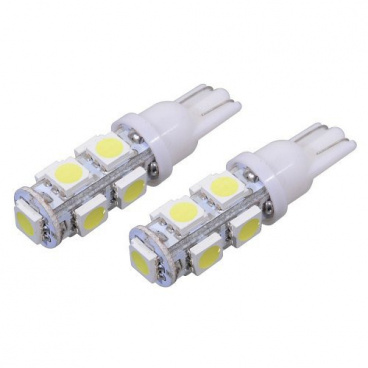Žiarovka 9 super velých LED T10 12V 5W - farba čisto biela 2 ks Žiarovka 9 super velých LED T10 12V 5W - farba čisto biela 2 ks