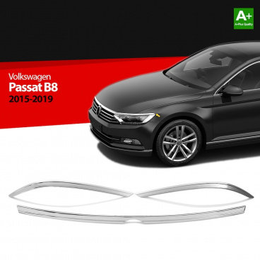 Nerez lišty hornej hrany masky a svetiel VW Passat B8 2014-19 3 ks Nerez lišty hornej hrany masky a svetiel VW Passat B8 2014-19 3 ks