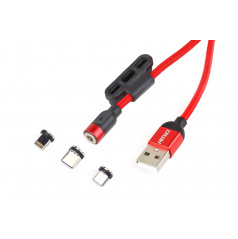 Magnetický USB kábel 3v1 na Lightning USB-C micro USB 1 m UC-8 AMIO-02522