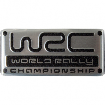 Plastický znak WRC alu prevedenie s podlepením 55X25 mm Plastický znak WRC alu prevedenie s podlepením 55X25 mm