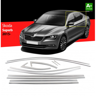 Nerez obloženie okien Škoda Superb III 2015-19 12 ks sedan Nerez obloženie okien Škoda Superb III 2015-19 12 ks sedan