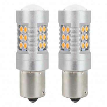 LED žiarovky CANBUS BAU15S PY21W Oranžová Amber 12V 24V