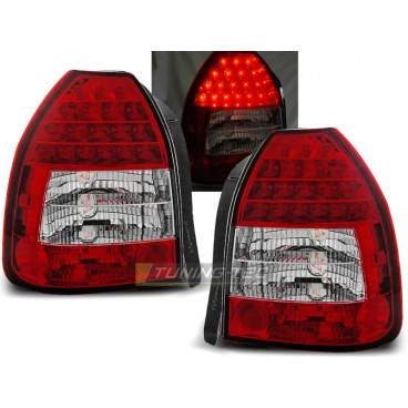 Honda Civic 09.95-02.01 3d zadné lampy red white (LDHO02) Honda Civic 09.95-02.01 3d zadné lampy red white (LDHO02)