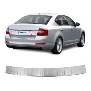 Nerez brúsený ochranný panel zadného nárazníka Omtec Škoda Octavia sedan, Fabia III HTB Nerez brúsený ochranný panel zadného nárazníka Omtec Škoda Octavia sedan, Fabia III HTB