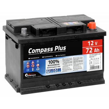 Autobaterie COMPASS PLUS 12V 72Ah 640A Autobaterie COMPASS PLUS 12V 72Ah 640A