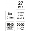 Razidlá písmenkové 6 mm 27 ks A-Z,&