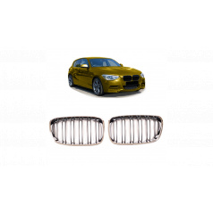 Gril BMW 1 F20 F21 dvojité rebrovanie Chróm & Čierna
