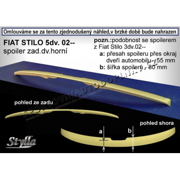 Fiat Stilo 5D (02+) spoiler zadných dverí horný