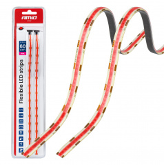 Ružové LED pásiky COB do auta 2x30cm 12V AMIO-04570