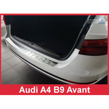 Nerez kryt- ochrana prahu zadného nárazníka Audi A4 B9 Avant 2015-16 Nerez kryt- ochrana prahu zadného nárazníka Audi A4 B9 Avant 2015-16