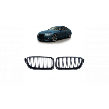 Mriežka BMW 3 F30 F31 dvojité rebrovanie Matná čierna Mriežka BMW 3 F30 F31 dvojité rebrovanie Matná čierna