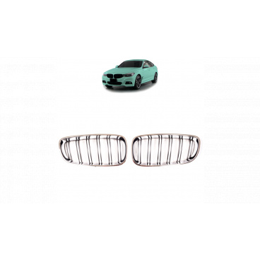 Gril BMW 3 F34 dvojité rebrovanie Chrome & Black