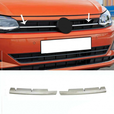 Nerez stredná lišta prednej masky VW Polo VI htb 2017+ Nerez stredná lišta prednej masky VW Polo VI htb 2017+