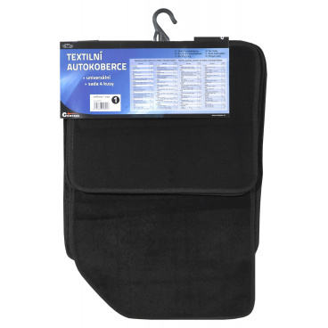 Koberce textilné UNI vel. 1., 4ks čierne Koberce textilné UNI vel. 1., 4ks čierne