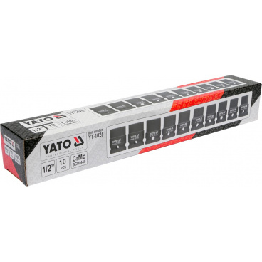 Sada nástavců 1/2" rázové šestihranné 10 ks 10-22 mm CrMo Sada nástavců 1/2" rázové šestihranné 10 ks 10-22 mm CrMo