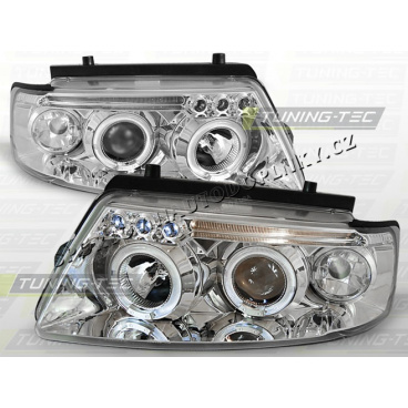 VW Passat B5 (3B) 1996-00 Predné číre svetlá Angel Eyes chrome (LPVW77)
