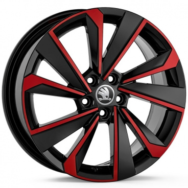 Originálne koleso z ľahkej zliatiny RIEGEL 17" Škoda Fabia IV BLACK/RED