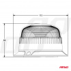Výstražná blikajúca lampa mini maják 18 LED magnet R65 R10 12V 24V W21ml