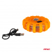 Automobilová núdzová lampa akumulátorová s funkciou LED svietidla 12SMD+3SMD 650mAh (BATT) červená AMIO-04673
