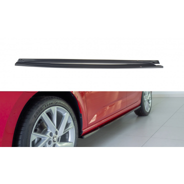 Difúzory pod bočné prahy pre Škoda Scala, Maxton Design (čierny lesklý plast ABS)