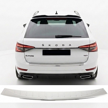 Nerez leštený panel zadného nárazníka Škoda Superb III kombi 2015-24