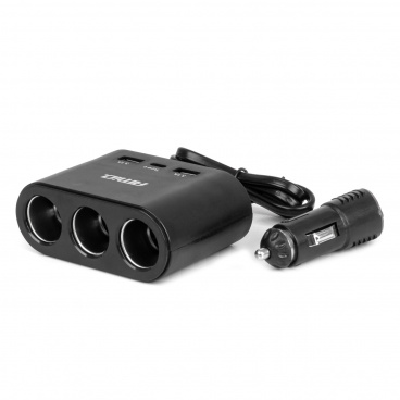 Rozdeľovač zásuvky zapaľovača s nabíjačkou 2x USB-A 1x USB-C 12V 24V 120W 70cm AMIO-04361 Rozdeľovač zásuvky zapaľovača s nabíjačkou 2x USB-A 1x USB-C 12V 24V 120W 70cm AMIO-04361