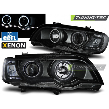 BMW X5 E53 09.1999-10.03 predné číre svetlá Angel Eyes black (LPBMC5) BMW X5 E53 09.1999-10.03 predné číre svetlá Angel Eyes black (LPBMC5)