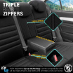 Kompletná sada poťahov na autosedačky OTOM LIMITED 102 ČIERNA/SIVÁ 3-ZIP