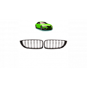 Mriežka BMW 4 F32 F82 F33 F83 F36 dvojité rebrovanie Lesklá čierna