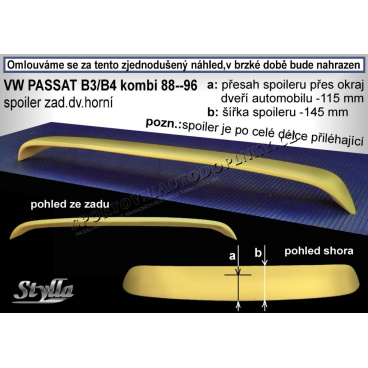 Volkswagen Passat B3 Combi (88-93) spoiler zadných dverí horný