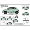 Ochranné bočné lišty na dvere, Fiat 500, 2015+, HTB, Facelift