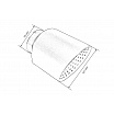 Koncovka tlmiča 101mm vstup 70mm Kartáčovaná