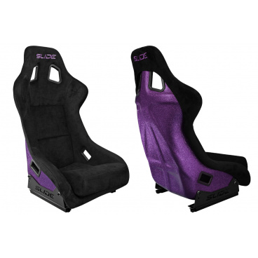 Športové kreslo SLIDE KS2 Premium Čierny Velúr Fialový Trblietky