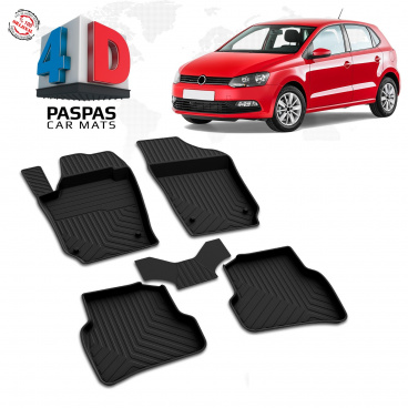 Gumový set 4D presných autokobercov VW Polo 2009-17 vrátane krytu zadnej strednej časti
