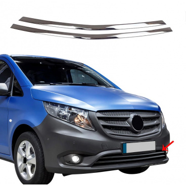 Nerez chróm lišty predného nárazníka Mercedes Benz Vito W447 2014-19 Nerez chróm lišty predného nárazníka Mercedes Benz Vito W447 2014-19