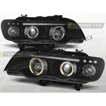 BMW X5 E53 1999-03 Predné číre svetlá Angel Eyes black (LPBM43) BMW X5 E53 1999-03 Predné číre svetlá Angel Eyes black (LPBM43)