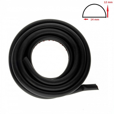 Gumové tesnenie dverí 14x12 mm / 380 cm s podlepením