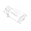 Koncovka tlmiča 89mm vstup 76mm Kartáčovaná
