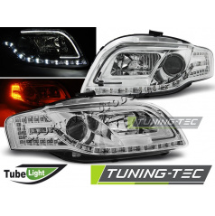 Audi A4 B7 11.2004-03.2008 predné číre svetlá Led Tube Lights chrome (LPAUC4)