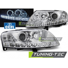 Audi A6 C6 04.2004-08 predné číre svetlá Angel Eyes LED chrome (LPAUA3)