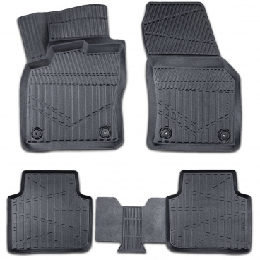 Gumový set 3D presných autokobercov Škoda Kodiaq 2017-24 vrátane krytu zadnej strednej časti