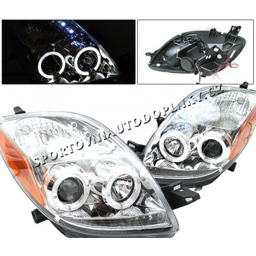 Toyota Yaris 06-08 Dual Halo Projector chrom - celá sada 2 ks Toyota Yaris 06-08 Dual Halo Projector chrom - celá sada 2 ks