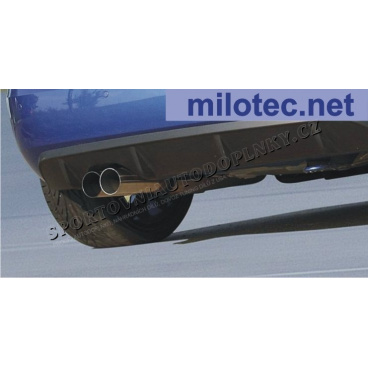 Zadný tlmič výfuka s guľatou koncovkou 2x76 mm, ušľachtilá oceľ, Škoda Fabia II. RS Limousine 1.4 TSI