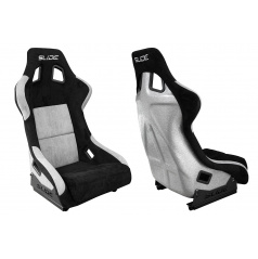 Športové kreslo SLIDE KS2 Premium Čierne & Sivé Velúr Strieborný Trbliet