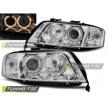 AUDI A6 06.2001-05.2004 Predné číre svetlá ANGEL EYES CHROME (LPAU81) AUDI A6 06.2001-05.2004 Predné číre svetlá ANGEL EYES CHROME (LPAU81)