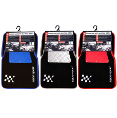 Velúrové čierne autokoberce Racing (3 farby)