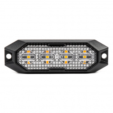 Výstražná plochá záblesková lampa 4x3W LED R65 R10 12V 24V AMIO-03929 Výstražná plochá záblesková lampa 4x3W LED R65 R10 12V 24V AMIO-03929