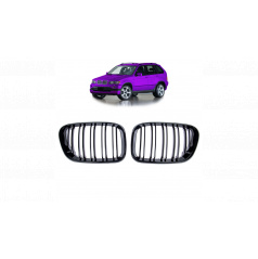 Gril BMW X5 E53 dvojité rebrovanie Lesklá čierna