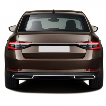 Nerez zadný difúzor výfuku s podlepením 3 ks Škoda Superb III 2015+