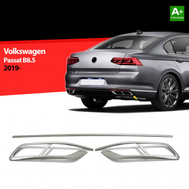 Nerez zadné difúzory výfuku VW Passat B8,5 2019+ (R Line style) Nerez zadné difúzory výfuku VW Passat B8,5 2019+ (R Line style)